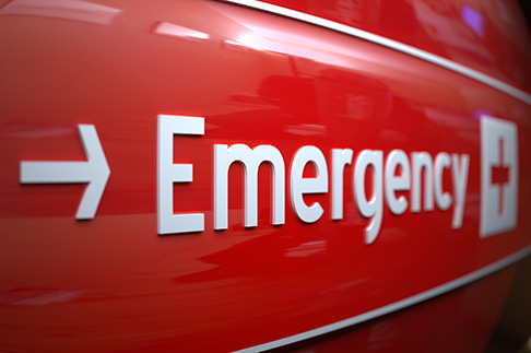 Hospital emergency dept sign