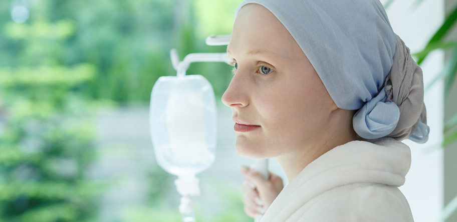 Woman having chemo