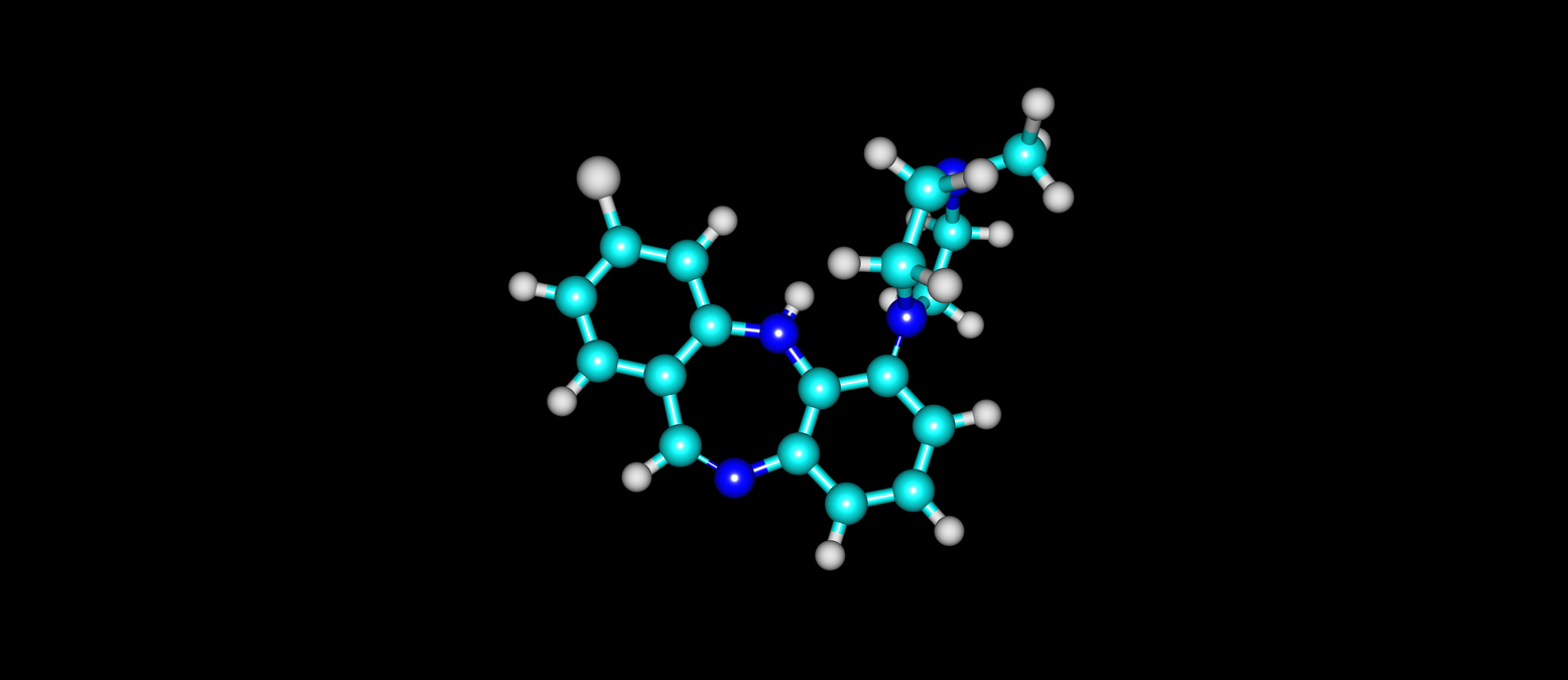 Molecular structure of clozapine