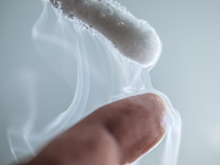 Liquid nitrogen touching finger