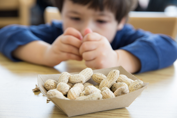 Child with peanuts