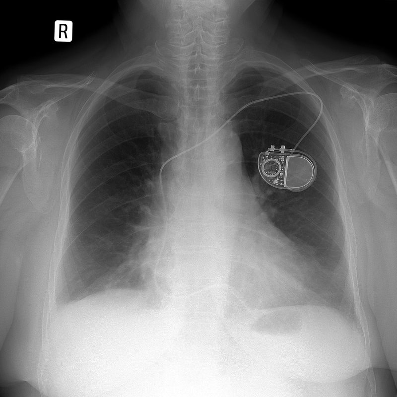 Chest X-ray showing pacemaker