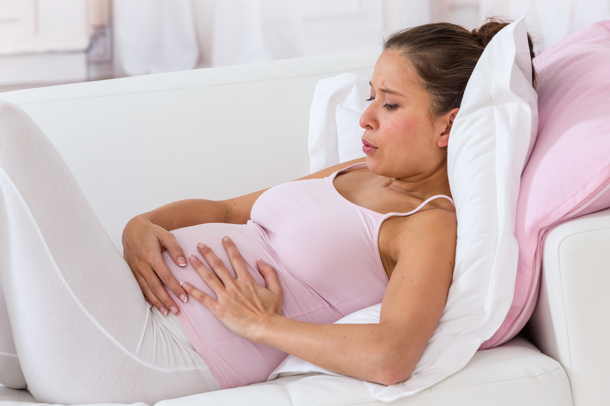 pregnant worried woman
