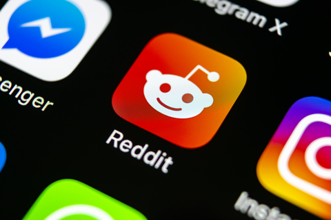 Reddit app symbol on smartphone screen