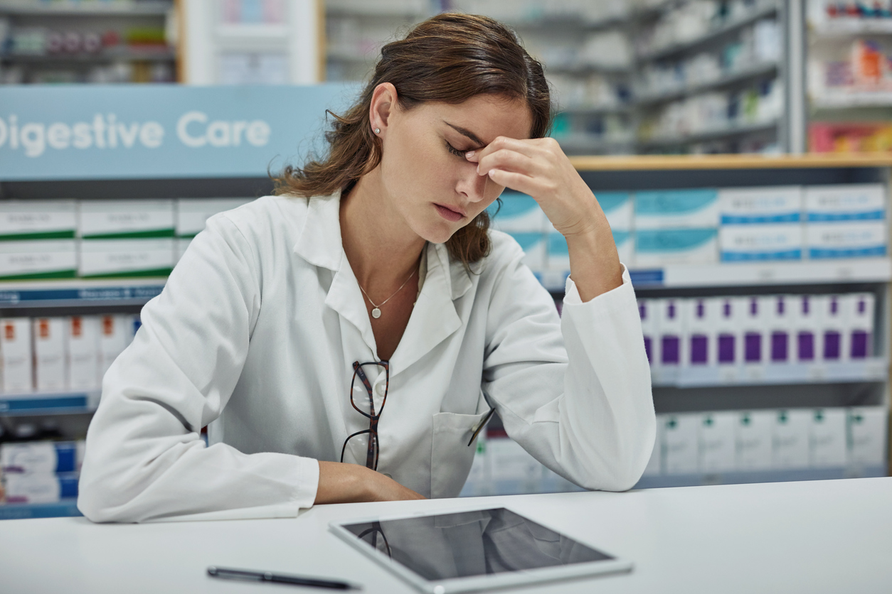 Stressed pharmacist