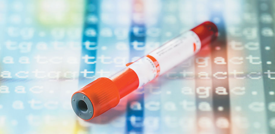 Vial of blood for genetic testing