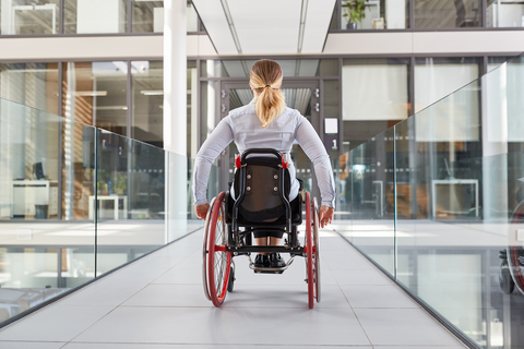 young woman in a wheelchair